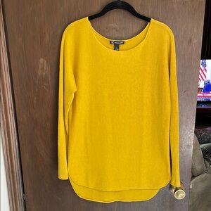 INC International Concepts Yellow Knit Sweater with High-Low Hem